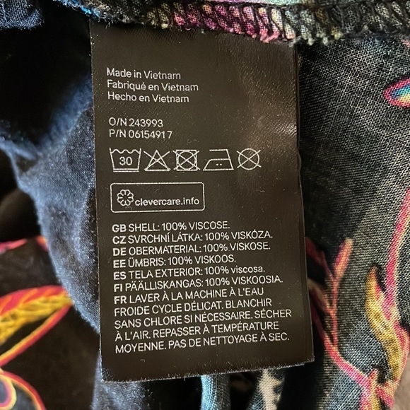 H&M Black Floral Ruffle Sleeve Dress 10 - Picture 8 of 10